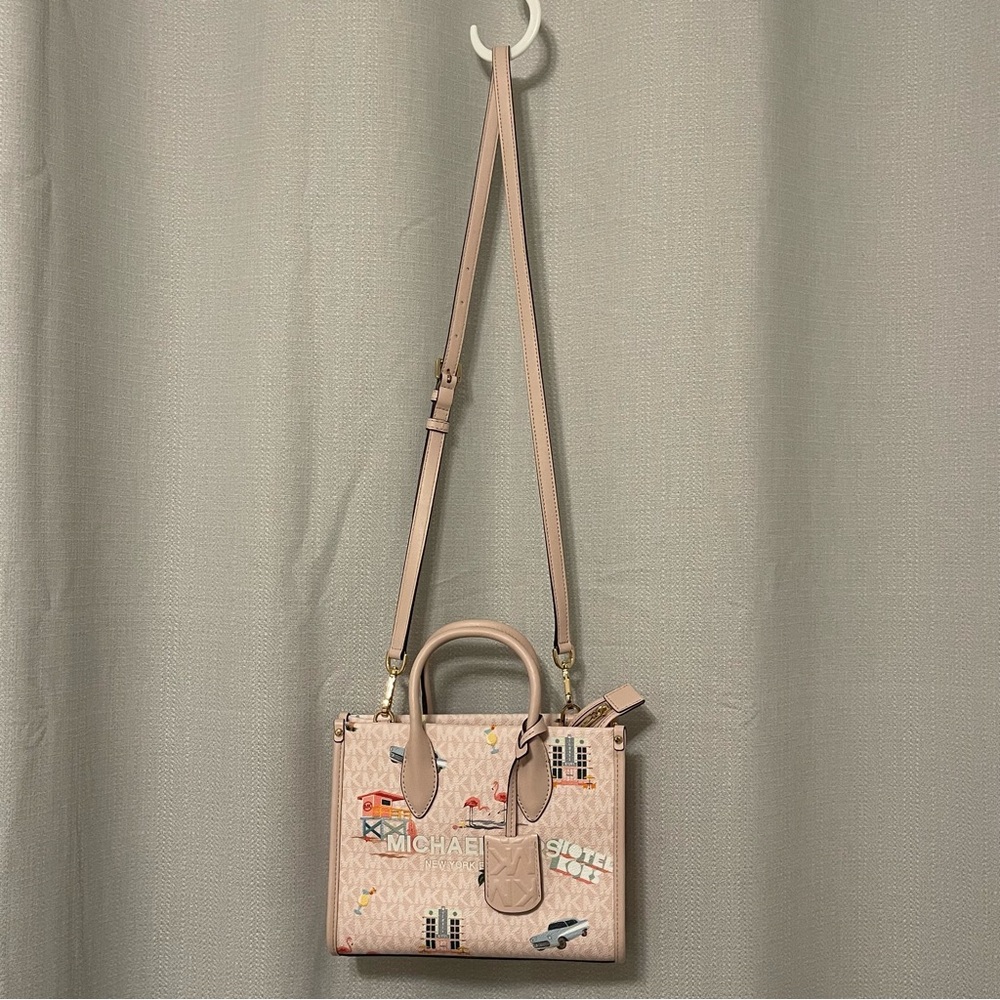Michael Kors Pink Satchel with Tropical Print - Picture 6 of 9